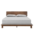 Pemberly Row Solid and Engineered Wood Queen Size Bed in Walnut