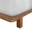 Pemberly Row Solid and Engineered Wood Queen Size Bed in Walnut