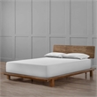 Pemberly Row Solid and Engineered Wood Queen Size Bed in Walnut