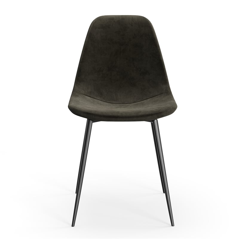 Pemberly Row Performance Velvet Side Chairs (Set of 2) in Smoke