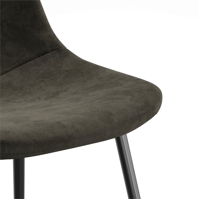 Pemberly Row Performance Velvet Side Chairs (Set of 2) in Smoke