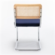 Pemberly Row Cane Back Velvet Side Chair (Set of 2) in Sapphire