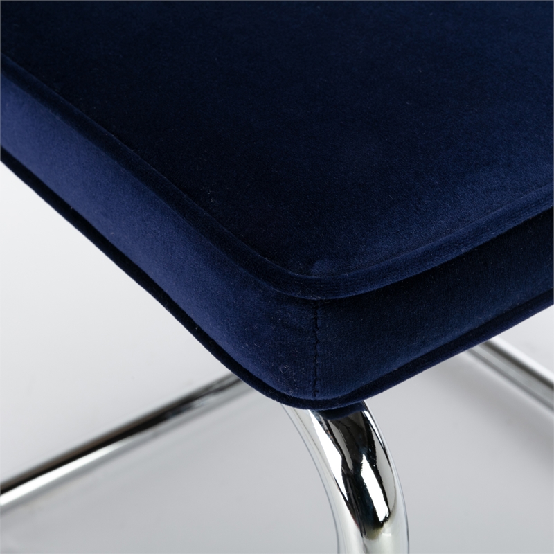 Pemberly Row Cane Back Velvet Side Chair (Set of 2) in Sapphire
