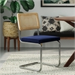 Pemberly Row Cane Back Velvet Side Chair (Set of 2) in Sapphire