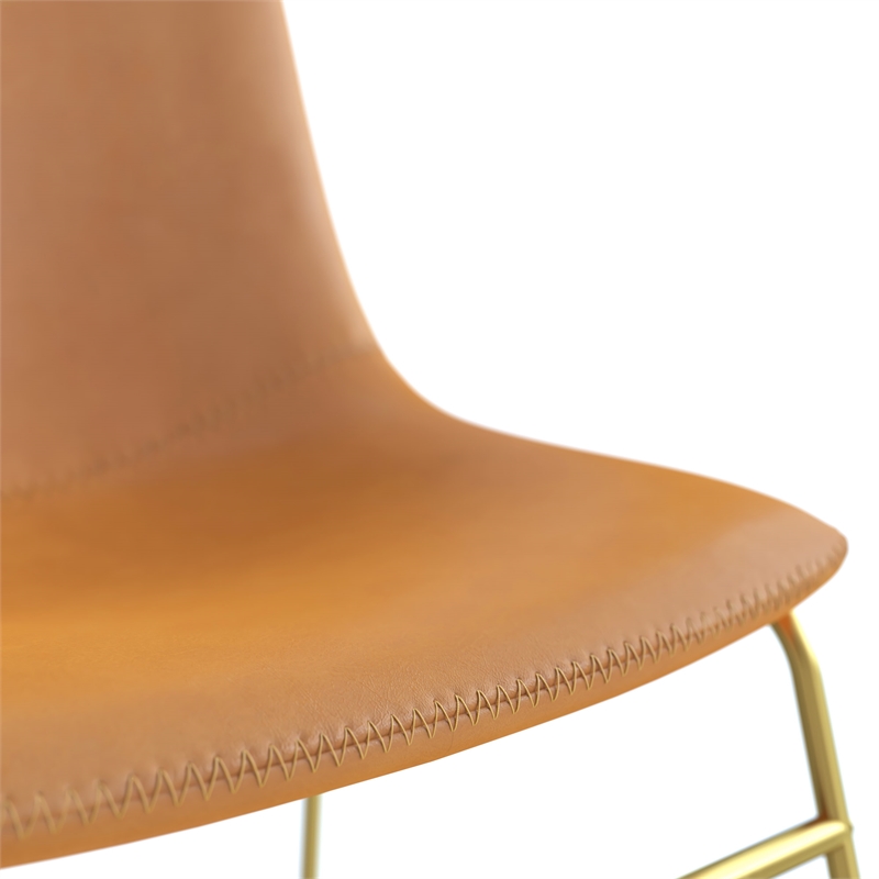 Pemberly Row Side Chairs with Gold Legs (Set of 2) in Light Oak