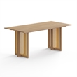Pemberly Row Rectangular Dining Table with Cane Base in Natural
