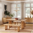 Pemberly Row Rectangular Dining Table with Cane Base in Natural