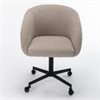 Pemberly Row Modern Boucle Swivel Rolling Task Chair in Gray