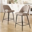 Pemberly Row Modern Counter Height Stools (Set of 2) in Gray