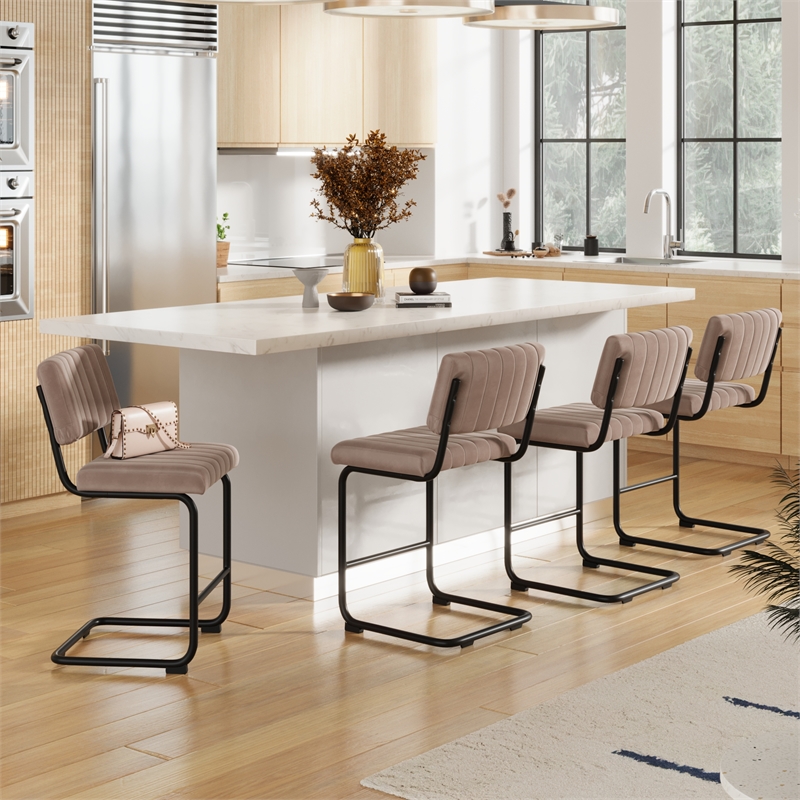 Pemberly Row Modern Counter Height Stools (Set of 2) in Gray