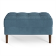 Pemberly Row Performance Velvet Rectangular Ottoman in Ocean