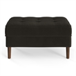 Pemberly Row Performance Velvet Rectangular Ottoman in Smoke