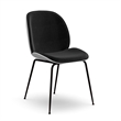 Pemberly Row Fabric Side Chair (Set of 2) in White and Black