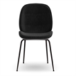 Pemberly Row Fabric Side Chair (Set of 2) in White and Black