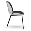 Pemberly Row Fabric Side Chair (Set of 2) in White and Black