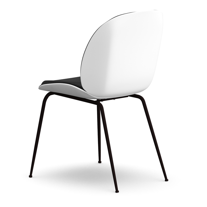 Pemberly Row Fabric Side Chair (Set of 2) in White and Black