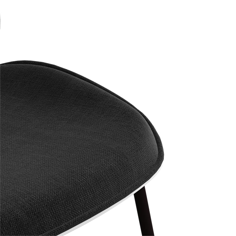 Pemberly Row Fabric Side Chair (Set of 2) in White and Black