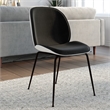 Pemberly Row Fabric Side Chair (Set of 2) in White and Black