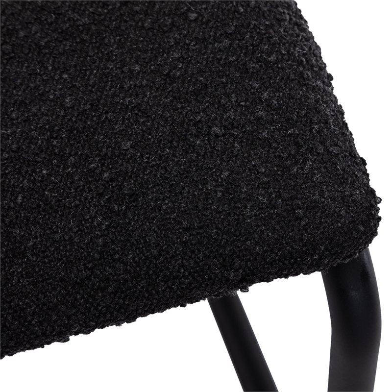 Pemberly Row Cane Back Boucle Side Chair (Set Of 2) in Black