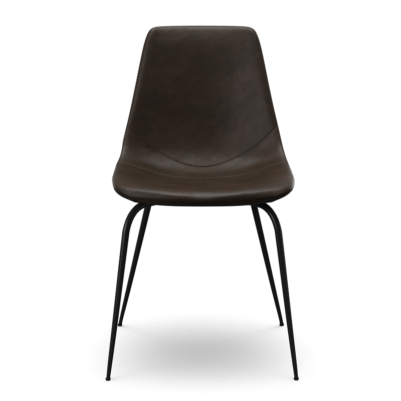 Pemberly Row Vegan Leather Side Chairs (Set of 2) in Tobacco