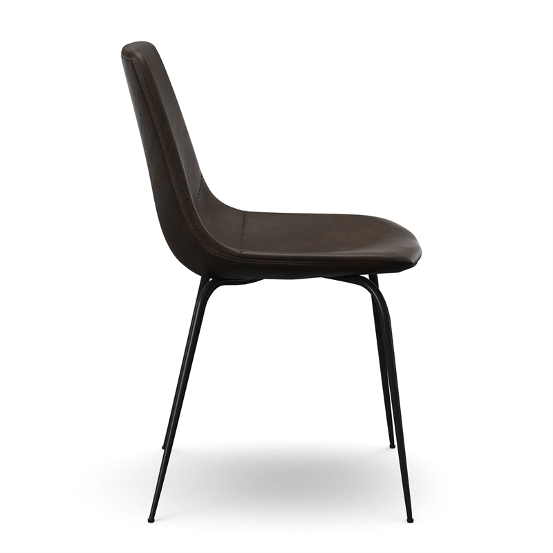 Pemberly Row Vegan Leather Side Chairs (Set of 2) in Tobacco