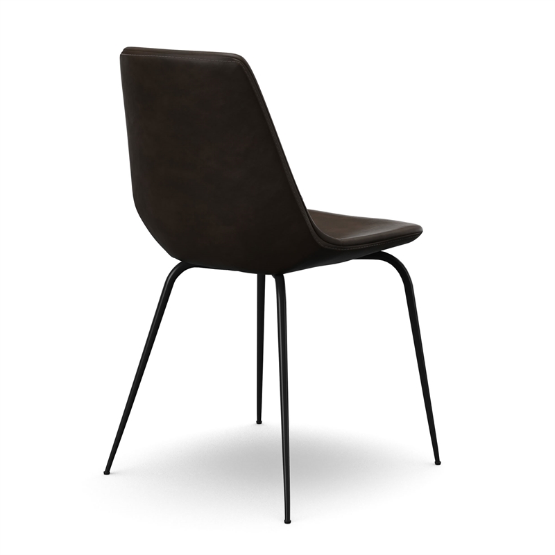 Pemberly Row Vegan Leather Side Chairs (Set of 2) in Tobacco