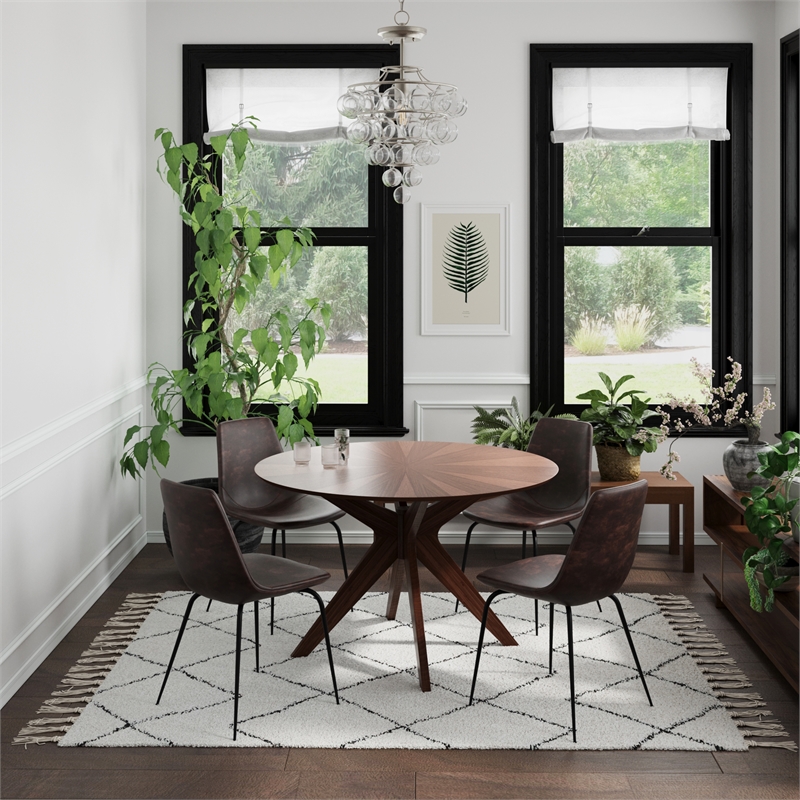 Pemberly Row Vegan Leather Side Chairs (Set of 2) in Tobacco