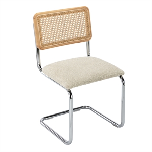 Pemberly Row Cane Back Boucle Side Chair (Set Of 2) in White