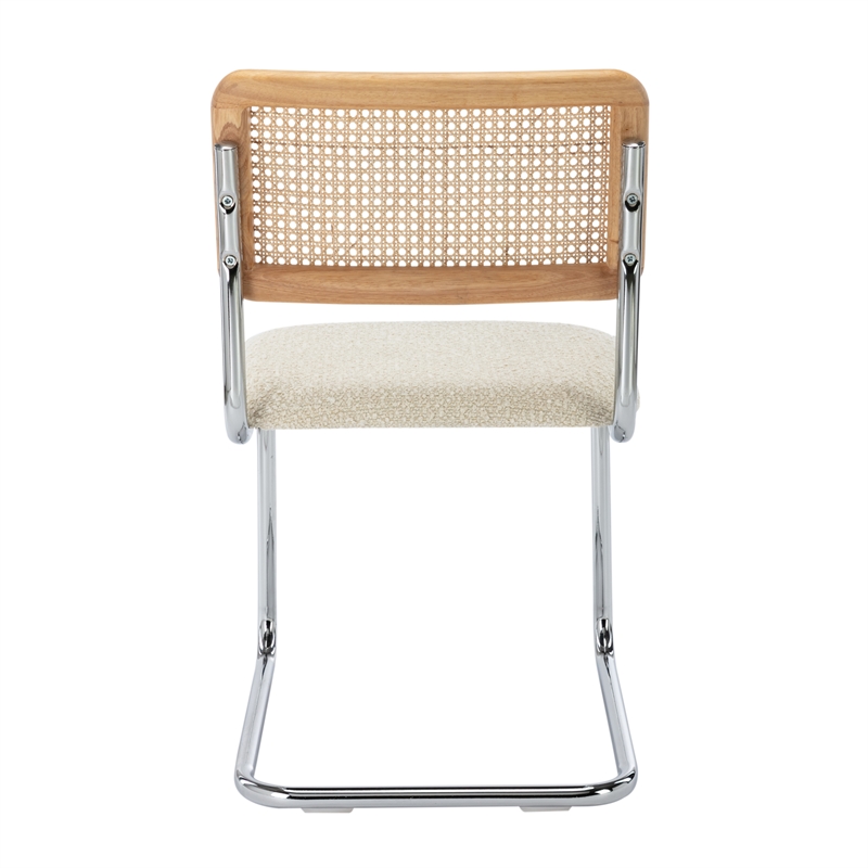 Pemberly Row Cane Back Boucle Side Chair (Set Of 2) in White