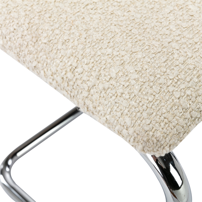Pemberly Row Cane Back Boucle Side Chair (Set Of 2) in White