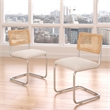 Pemberly Row Cane Back Boucle Side Chair (Set Of 2) in White