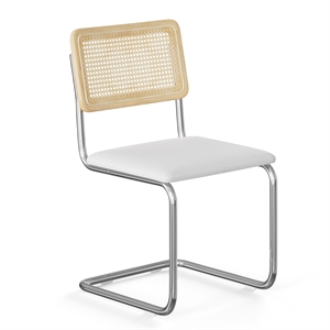 Pemberly Row Cane Back Fabric Side Chair (Set Of 2) in White