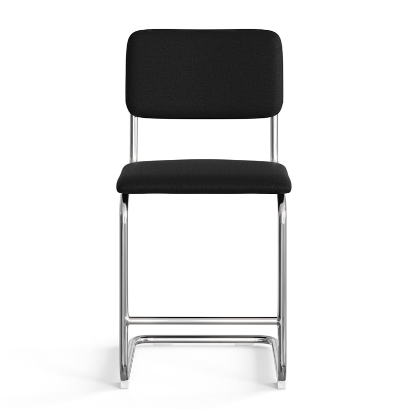 Pemberly Row Fabric Counter Height Stool (Set of 2) in Black