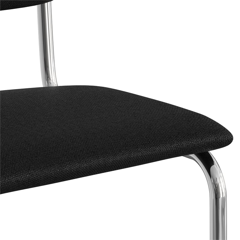 Pemberly Row Fabric Counter Height Stool (Set of 2) in Black