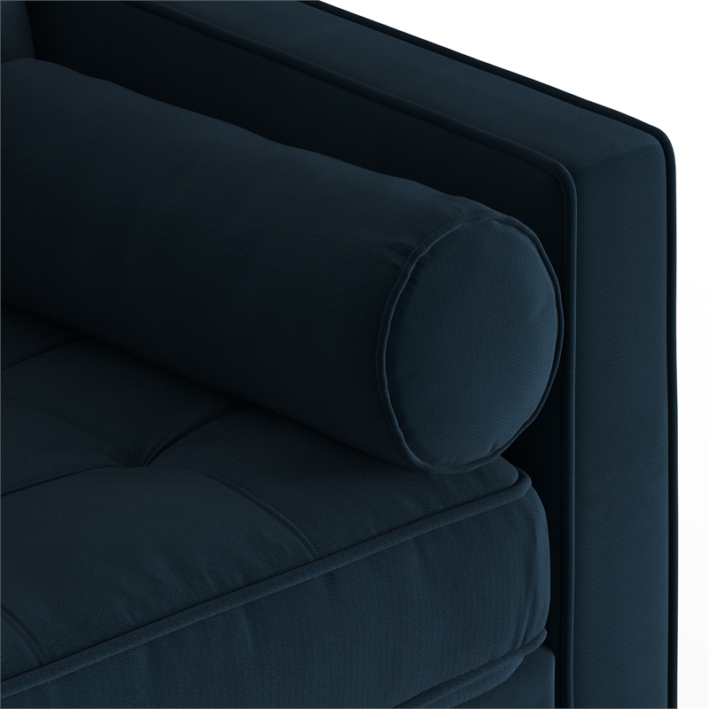 Pemberly Row Performance Velvet Reversible Sectional in Blue