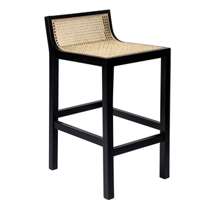 Pemberly Row Counter Height Stool with Natural Cane in Black