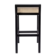 Pemberly Row Counter Height Stool with Natural Cane in Black