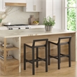 Pemberly Row Counter Height Stool with Natural Cane in Black