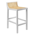 Pemberly Row Counter Height Stool with Natural Cane in White