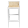 Pemberly Row Counter Height Stool with Natural Cane in White
