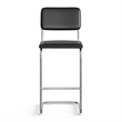 Pemberly Row Vegan Leather Bar Height Stool (Set of 2) in Black