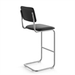 Pemberly Row Vegan Leather Bar Height Stool (Set of 2) in Black