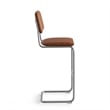 Pemberly Row Vegan Leather Bar Height Stool (Set of 2) in Brown