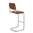 Pemberly Row Vegan Leather Bar Height Stool (Set of 2) in Brown