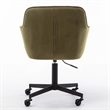 Pemberly Row Swivel Rolling Velvet Upholstery Armchair in Olive