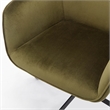 Pemberly Row Swivel Rolling Velvet Upholstery Armchair in Olive