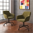 Pemberly Row Swivel Rolling Velvet Upholstery Armchair in Olive