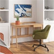 Pemberly Row Swivel Rolling Velvet Upholstery Armchair in Olive