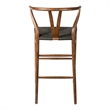 Pemberly Row Danish Design Bar Height Stool in Walnut and Black