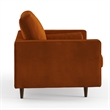 Pemberly Row Contemporary Performance Velvet Arm Chair in Orange